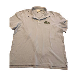 LACOSTE Size 8 Large Mens 100% Cotton Short Sleeve Polo Baby Blue LARGE Gator